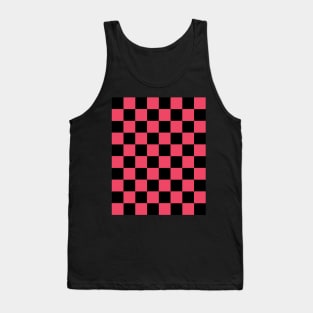 Blush and Black Chessboard Pattern Tank Top